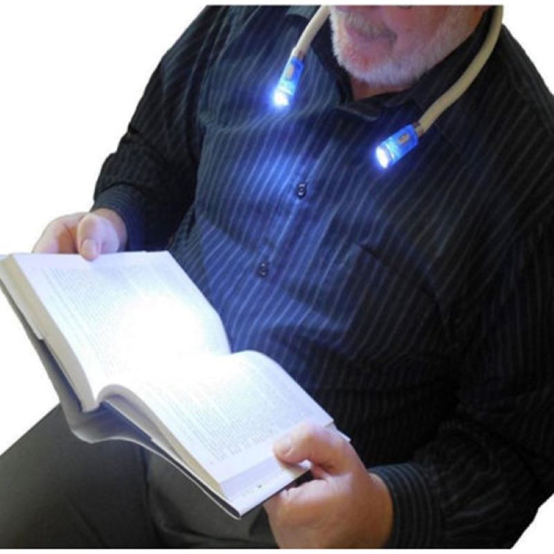 Handsfree flexível led pescoço luz livro lâmpada de leitura noite lanterna acampamento luz led pescoço luz leitura luzes trabalho criativo