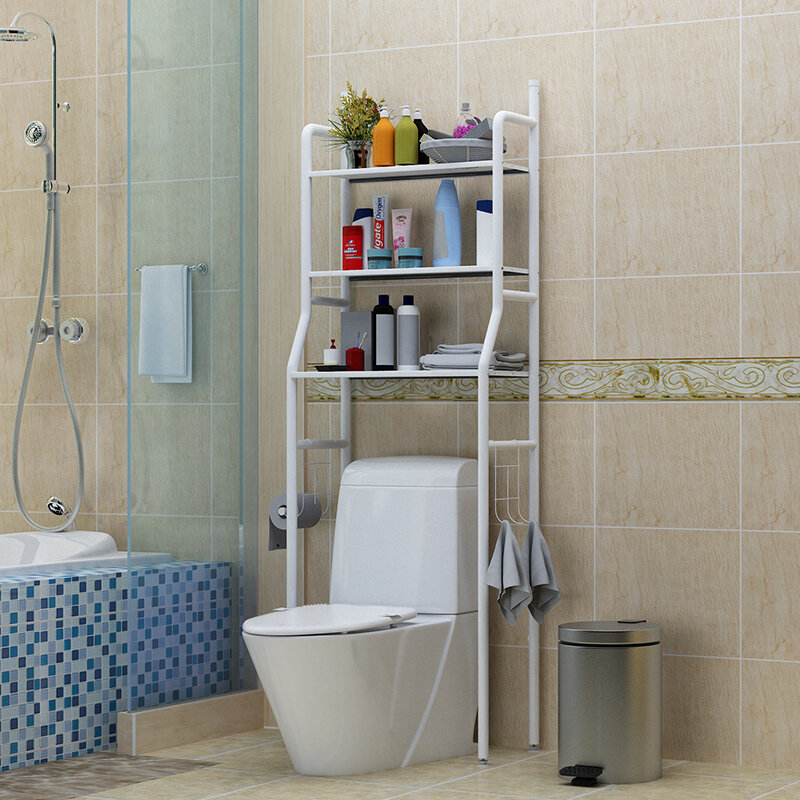 No drilling Bathroom Toilets Storage Rack Display Stand Shelves Cosmetics Shampoo Holder Shower Washing Machine Cabinet