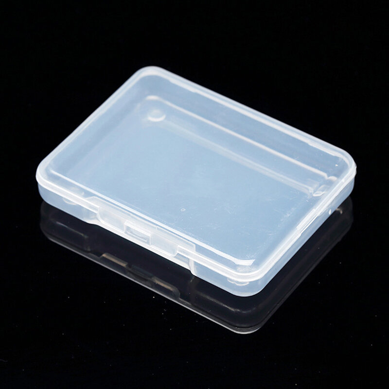 Caja de contenedores de almacenamiento de cuentas de plástico transparente con tapa con bisagras para cuentas y más, Mini caja vacía Rectangular de 6,8x5,2x1,1 cm