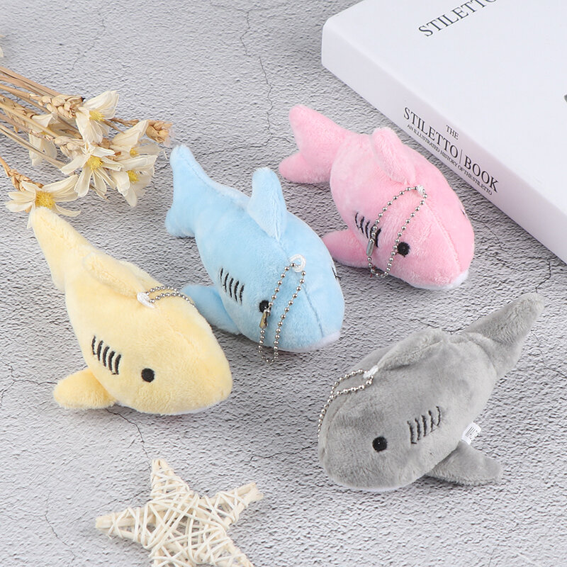 Cute Simulation Shark Plush Chaveiro, Soft Cartoon Whale Stuffed Doll, Mochila Chaveiro, Pingente de saco, Presentes para crianças, 12cm