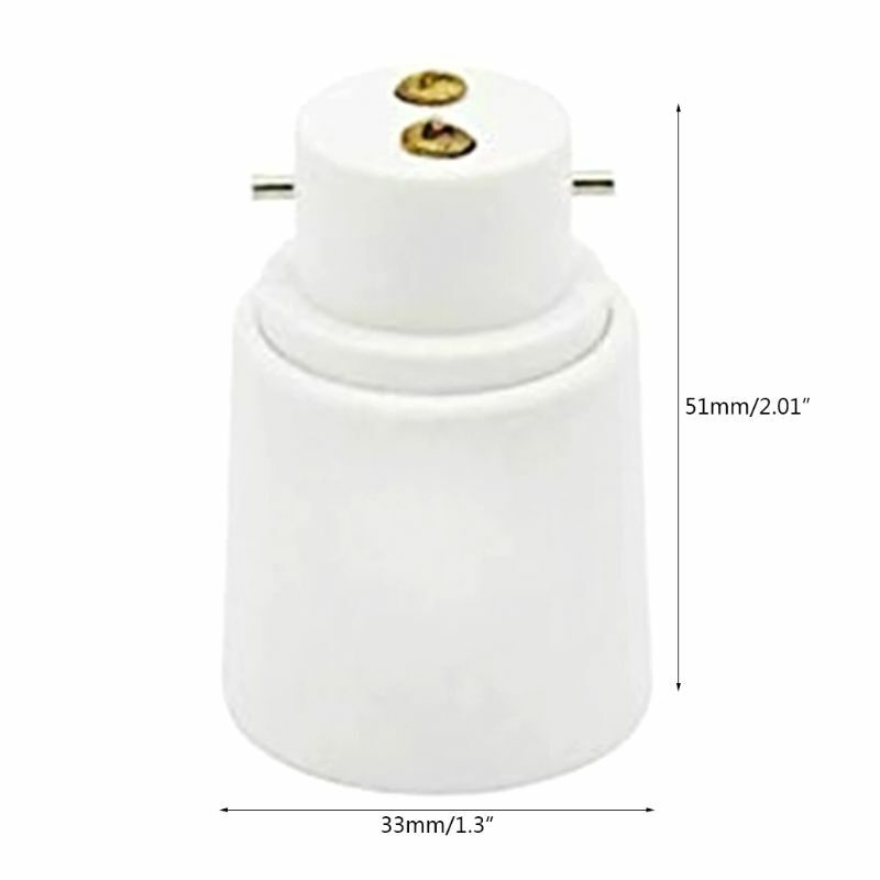 Adaptador de bombilla B22 a E27, Base de tornillo para luz del conector, retardante de llama, duradero, sin fugas eléctricas