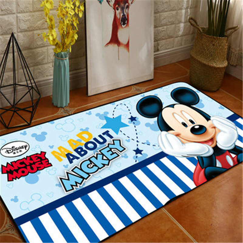 Alfombra de Mickey y Minnie para juegos de bebés, tapete suave de 80x160cm para sala de estar, decoración del hogar, dormitorio y puerta
