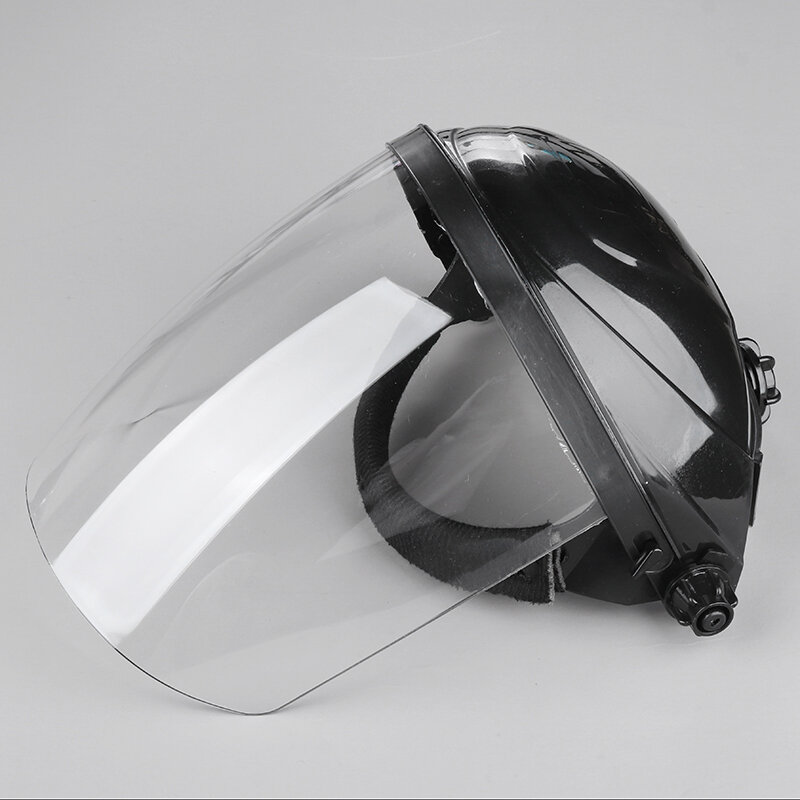 1pc Anti Shocking Face Shield Clear For Welding Cycling 요리 안전 헬멧 풀 페이스 바이저 조절 가능 헤드 밴드
