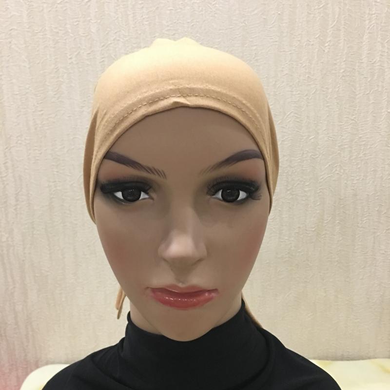 Cotton Dưới Khăn Hijab Bên Trong Nón Nữ Hồi Giáo Dây Bò Xương Ả Rập Bonnet Miếng Vải Băng Beanies Skullies Hồi Giáo