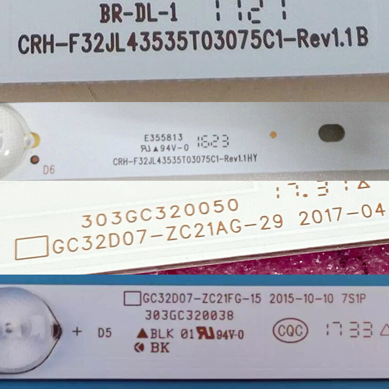 Bandas de TV de 597mm para Daiko LED32M3003DK, LED32M5006DK, barras de luces LED de retroiluminación, línea de GC32D07-ZC21AG-29, ShineOn 2D02296, reglas, matriz