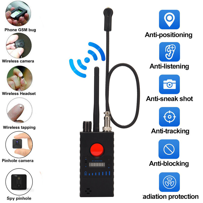 Anti-Spionage-Detektor Voll bereichs scan drahtlose Spionage kamera GPS-HF-Bug-Signal-Detektor Privatsphäre schützen Sicherheit Anti-Candid-Kamera