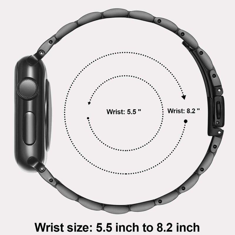 Correa de Metal de acero inoxidable para Apple Watch, banda ultrafina de 44mm y 42mm para iWatch Series 6 SE 5 4