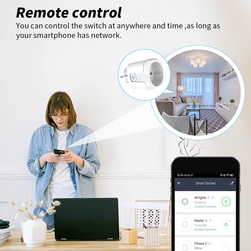 Apple HomeKit and CozyLife Wi-Fi Smart Outlet 15A Siri Voice Alexa Google Home Alice Home Assistant Timer Switch
