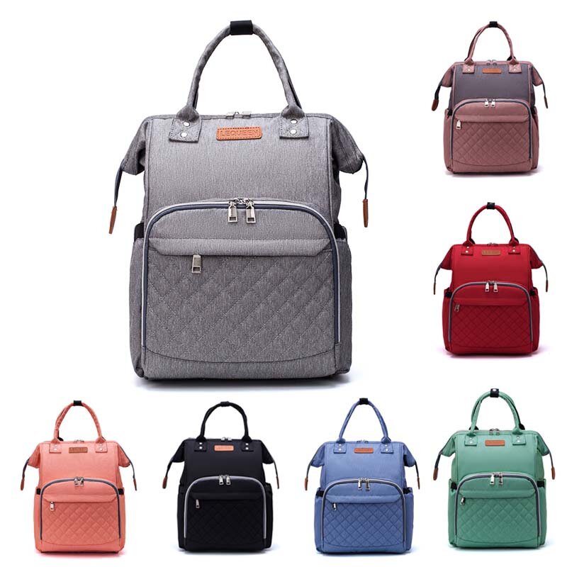 Lequeen-배낭 여행 수유 기저귀 가방, 아기 유모차용 여러 휴대용 기저귀 가방