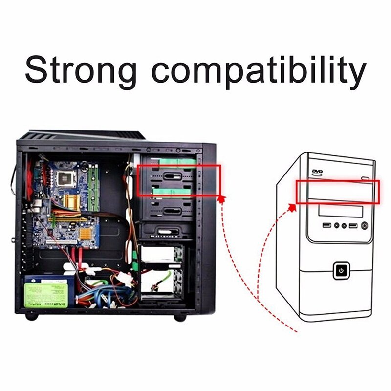 OImaster-estante de conversión de disco duro multifuncional, dispositivo estándar de 5,25 pulgadas, viene con Tornillo de montaje HDD de 2,5 pulgadas/3,5 pulgadas