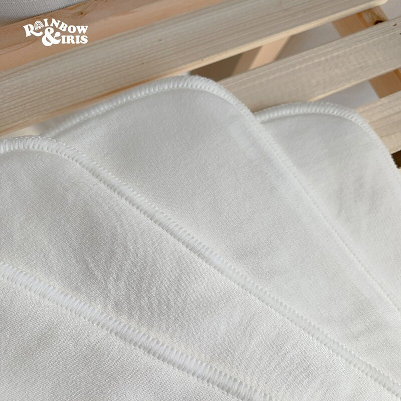Arcoíris & Iris-pañal de algodón de bambú saludable, inserto supersuave, absorbente, transpirable, 10 piezas