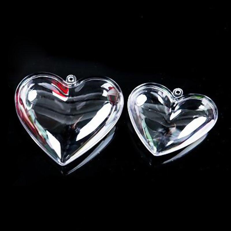 Boule rechargeable en forme de cœur, 1 pièce, arbre de noël Transparent, stockage de bonbons suspendus, décorations de fête de mariage et de noël