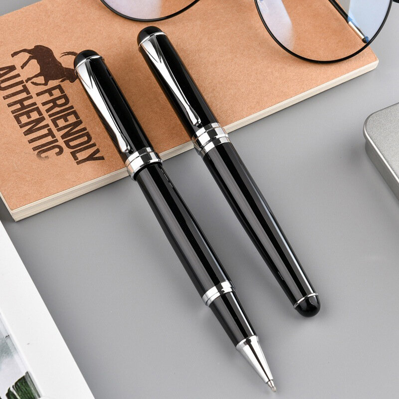 عالية الجودة العلامة التجارية المعادن الأسطوانة قلم حبر جاف رجال الأعمال توقيع الكتابة هدية القلم شراء 2 إرسال هدية