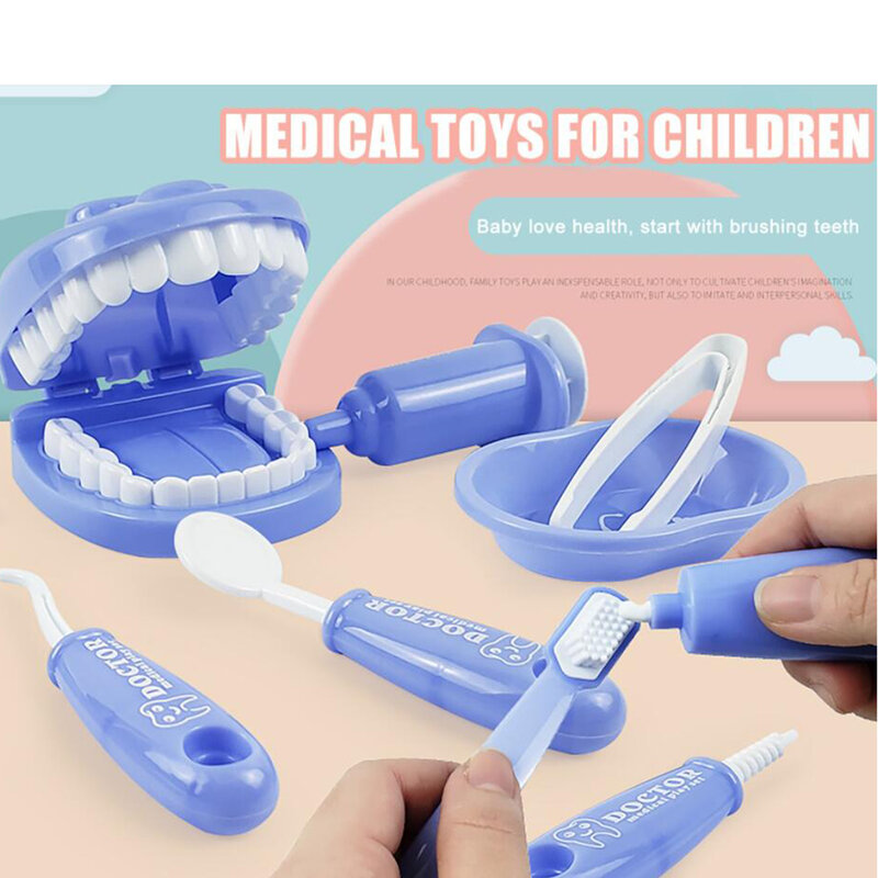 Juguetes Educativos Montessori para niños, juego de médico, aprendizaje temprano, cepillado de dientes, juego de rol para bebés, 9 piezas por juego