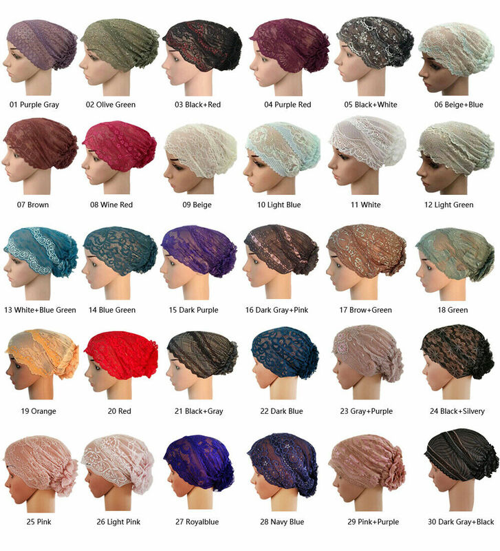Мусульманская женская внутренняя шапка, хиджаб, шарф, кружевная шапка-тюрбан, головной убор, Нижний шарф, исламский цветок ниндзя, головной платок, шапка, повязка на голову
