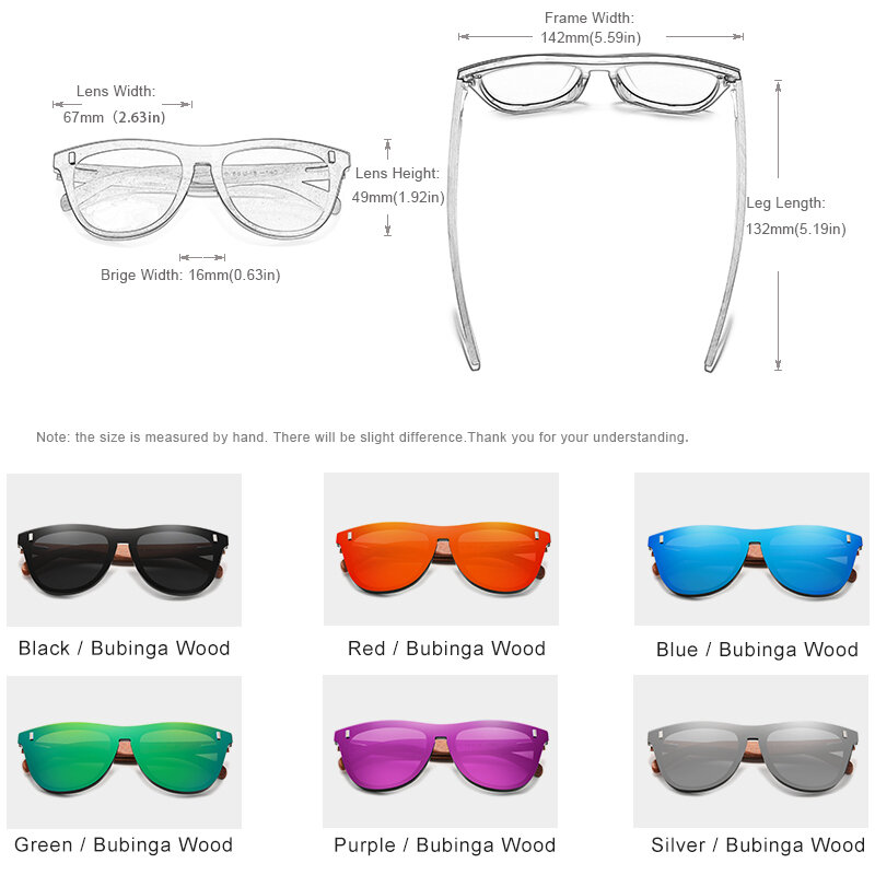 KINGSEVEN-오리지널 편광 패션 선글라스 여성용, 천연 버핑가 나무 선글라스, 선글라스