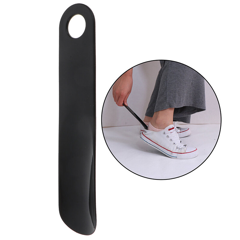 18.5cm 1 pz calzascarpe professionale in plastica nera calzascarpe a forma di cucchiaio calzascarpe calzascarpe flessibile antiscivolo robusto
