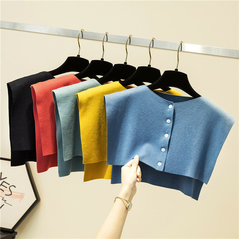Écharpe tricotée pour femme, faux col, élégant, chaud, détachable, demi-chemise