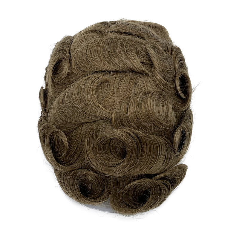 Stock di capelli pizzo francese candeggina nodo attaccatura dei capelli naturale Mens parrucchino indiano sistemi di sostituzione dei capelli umani
