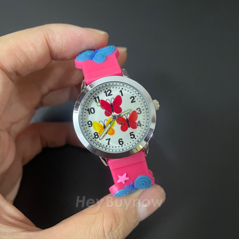 2022สินค้าใหม่3D ซิลิโคนการ์ตูนผีเสื้อ Dial ควอตซ์นาฬิกาสำหรับเด็ก Casual กีฬานาฬิกาข้อมือนาฬิกา Relogio Feminino