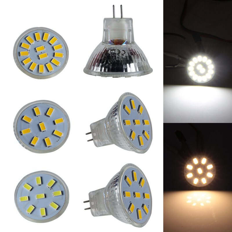 Lampade GU4 MR11 Led Bulb 12v 24v Spotlight 1W 2W Super Glass Cup Diameter 35mm Spot Light Ac Dc 12 24 Volt Energy Saving Lamp
