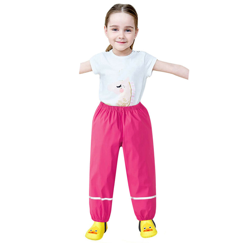 Chubasquero impermeable para niños y niñas, pantalones de lluvia con dibujos animados, impermeables, transpirables