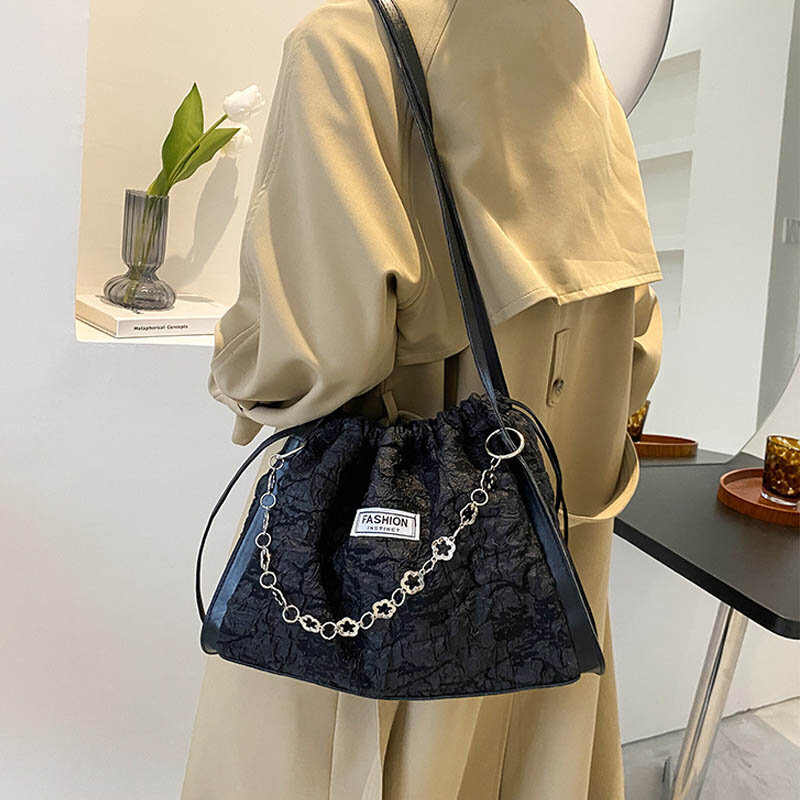 Retro Designer Handbag Women Shoulder Small Satchel Large Capacity Travel Shopping Bag Solid Color Crossbody Shoulder Bags