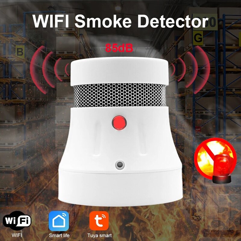 Cpvan-煙探知器,10個,wifi,Tuyaアプリケーション,スマートライフ,火災保護,煙アラーム,ホームセキュリティシステム,消防士