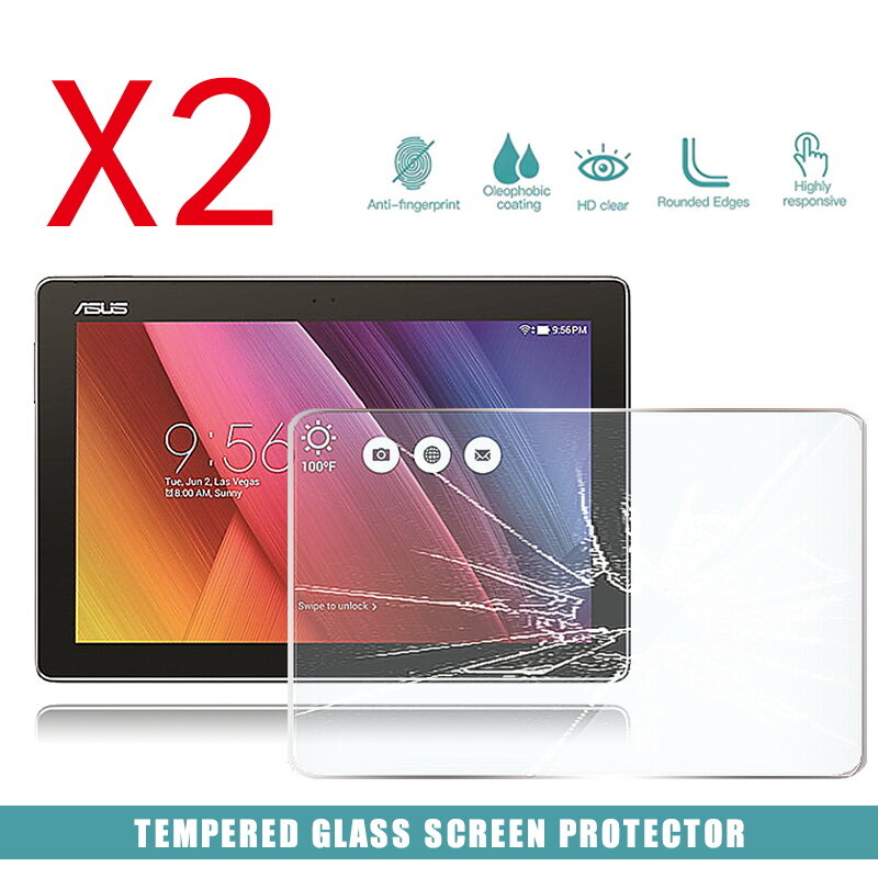 2Pcs Tablet Tempered Glass Screen Protector Cover for Asus ZenPad 10 Z300M HD Tablet Anti-Fingerprint Tempered Film