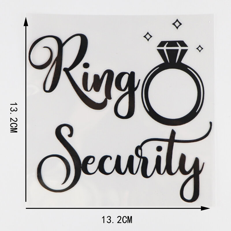 YJZT 13.2 × 13.2ซม.แหวนความปลอดภัยรูปแบบการ์ตูนกันน้ำรถสติกเกอร์ไวนิลรูปลอกสีดำ/เงิน4C-0413