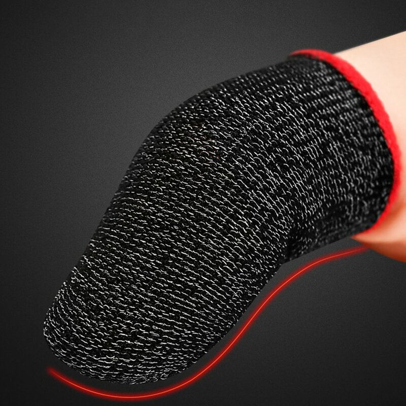 2 Pcs Anti-slip Gaming Finger Cot 18-pin Carbon Fiber Anti-sweat Non-slip High Sensitivity Finger Cots