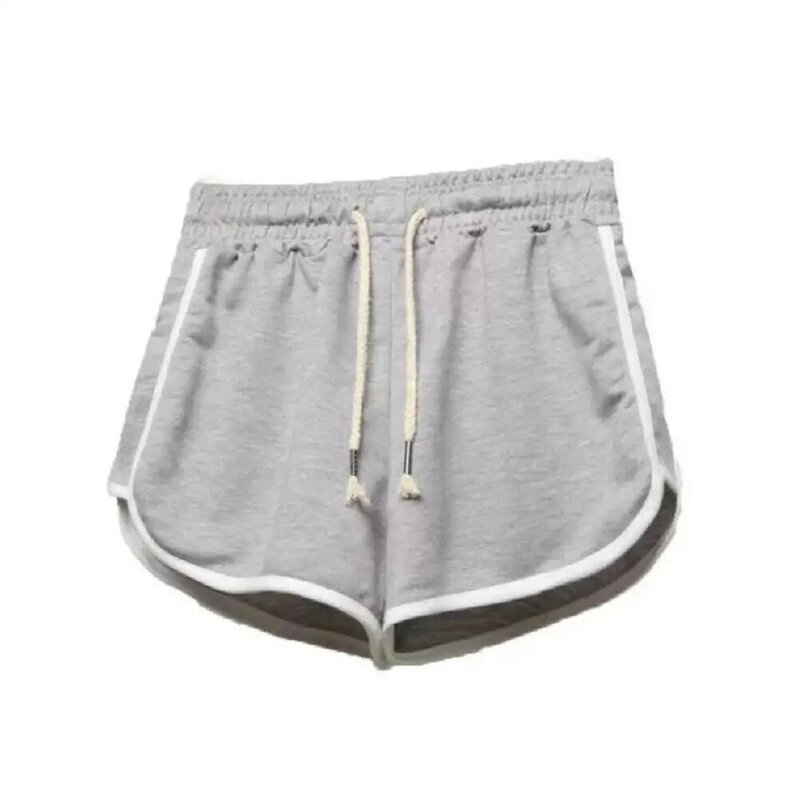 Frauen Shorts Elastische Bund Kordelzug Quick Dry Shorts Sport Fitness Minipants Schwarz M-3XL Frauen Kleidung шорты 2021