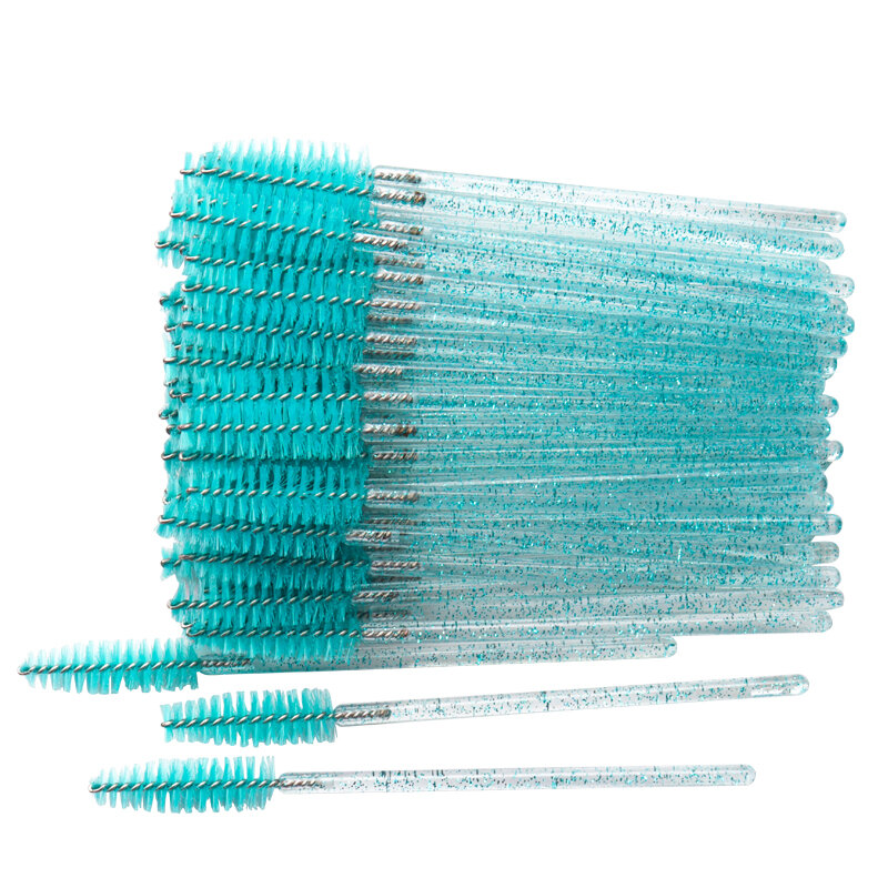 50 Pcs pennello per ciglia in cristallo usa e getta Mascara bacchette applicatore Diamond Eye Lash brushes Extension ciglia strumenti per il trucco delle donne