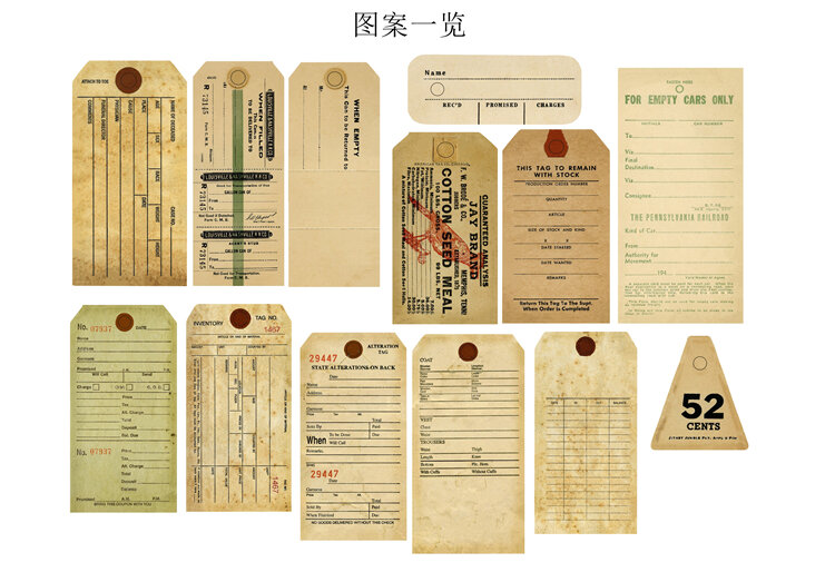 13Pcs/Bag Vintage Old English Ticket Label Tag Sticker DIY Craft Scrapbooking Album Junk Journal Planner Decorative Stickers