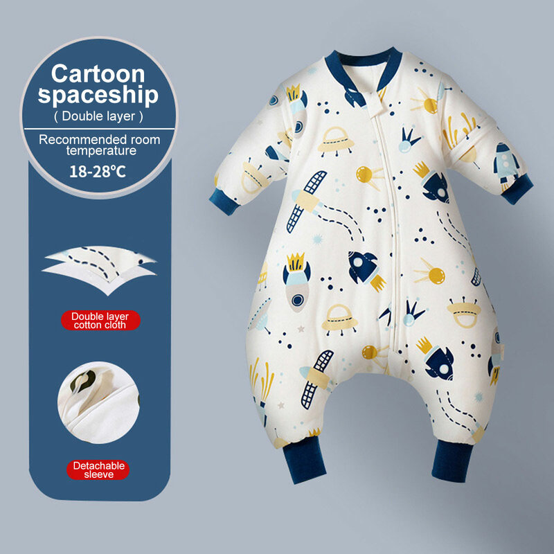 Sacos de dormir de dibujos animados para bebé, con mangas desmontables, para primavera y verano, 2023
