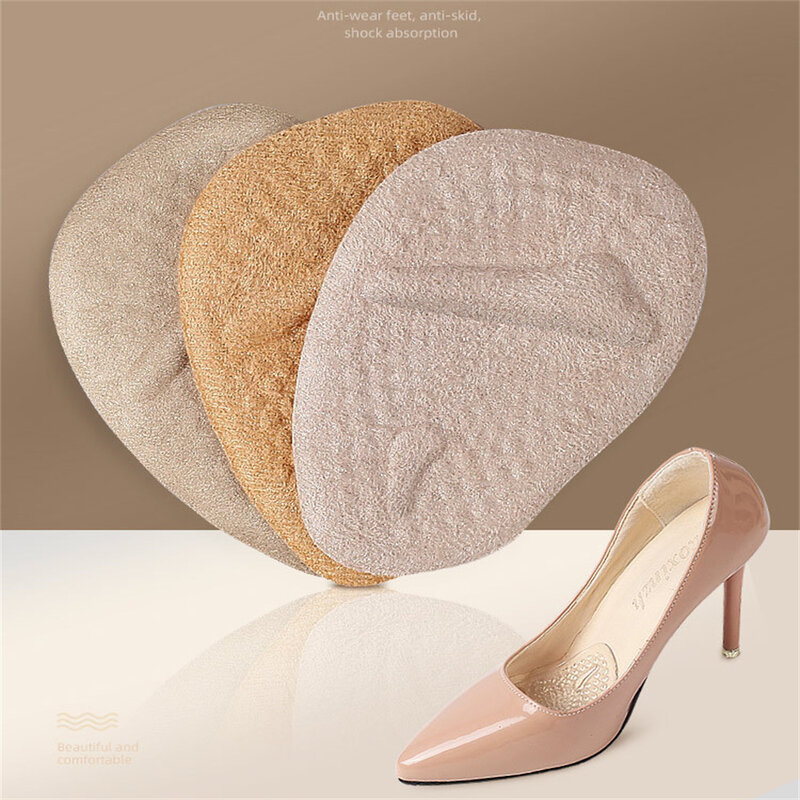 1pair Anti-slip Forefoot Pad And High Heel Insole Half Yard Pad Thickened Gel Foot Pad Anti-pain Pad Sweat-absorbent