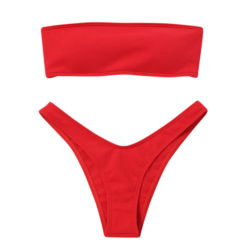 Biquíni feminino de cintura alta com controle de barriga, roupa de banho duas peças, moda praia, 2021