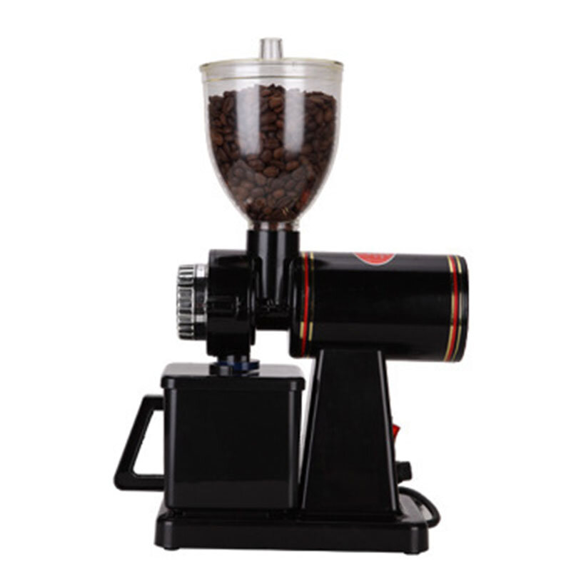 Mesin penggiling biji kopi elektrik, mesin penggiling biji kopi pembakar datar 220V/110V merah/hitam EU AS
