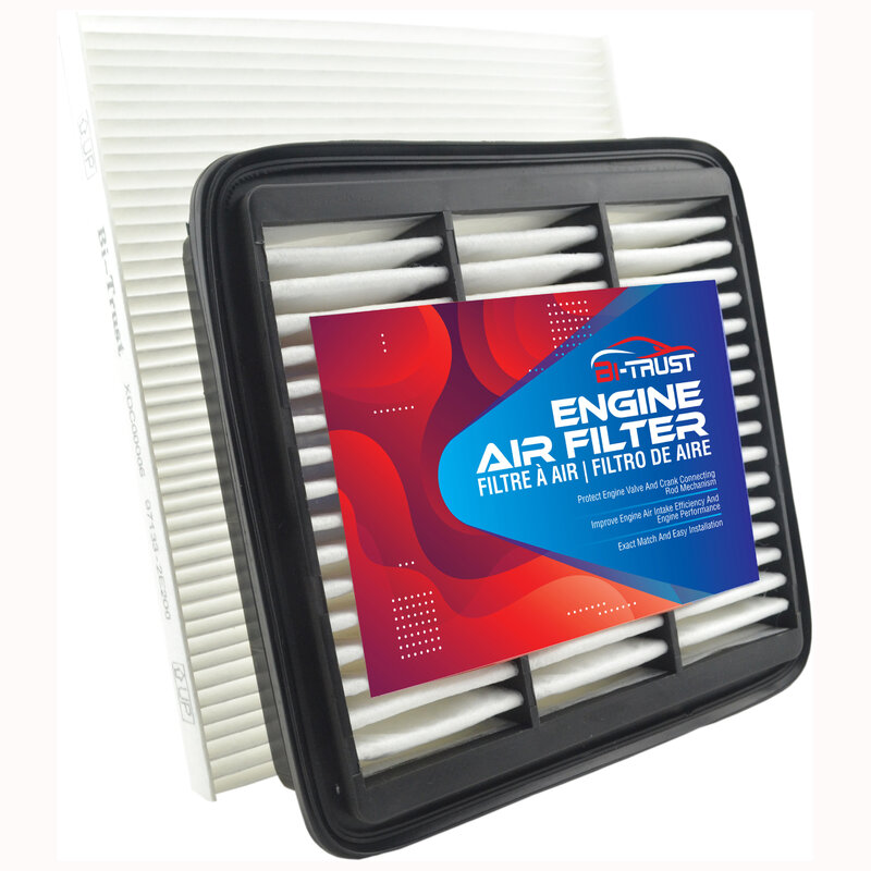 Bi-Trust Set of Engine & Cabin Air Filter replacement for 2010-2013 Kia Forte L4 2.0L 2.4L/2012-2013 Forte5 L4 2.0L 2.4L