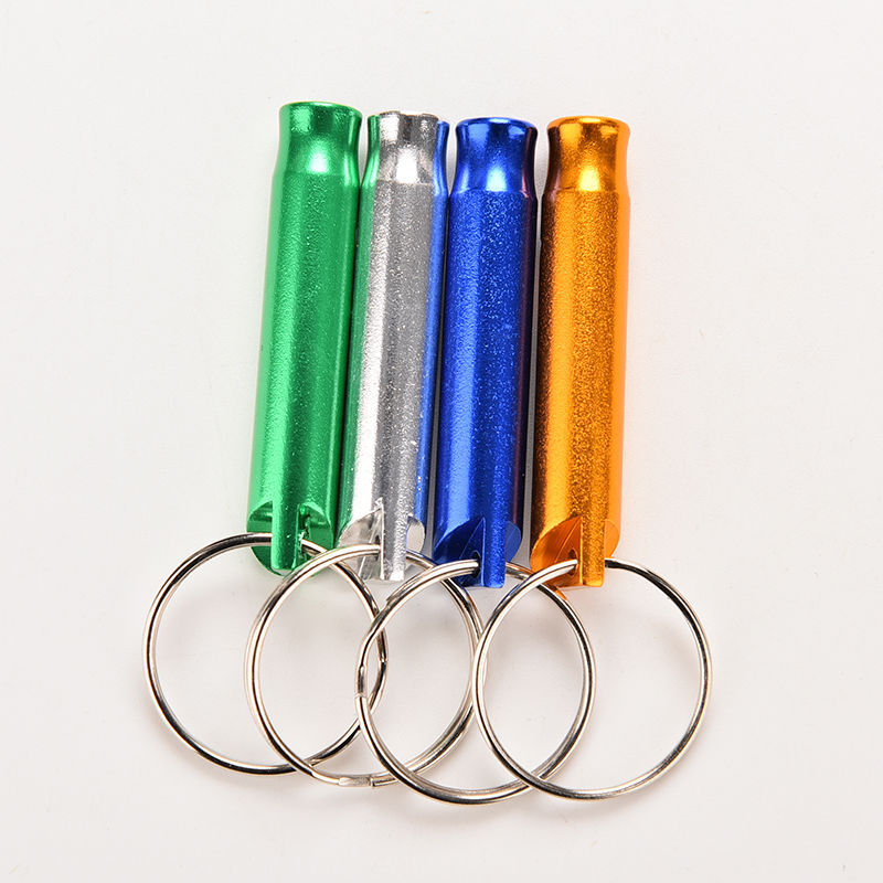 1Pc Aluminum Alloy Whistle Keyring Keychain Mini For Outdoor Emergency Survival Safety Sport Camping Hunting