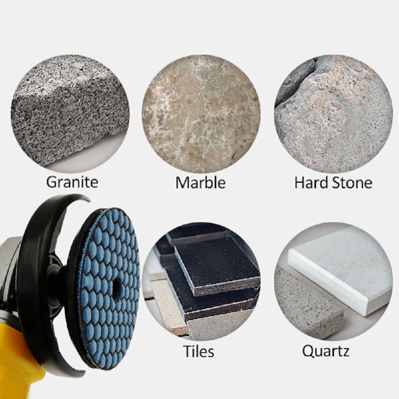 DIATOOL 6 pcs 4 "/100mm Grit #200 Berlian Kering Polishing Pad Untuk Granit & Marmer, pengamplasan Disk Untuk Batu Bekerja Tanpa Air