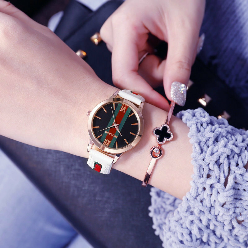 แฟชั่นหนังผู้หญิงนาฬิกาสุภาพสตรีแฟชั่นชุดลำลองนาฬิกาควอตซ์หญิงนาฬิกาของขวัญ Montre Femme Relojes Mujer