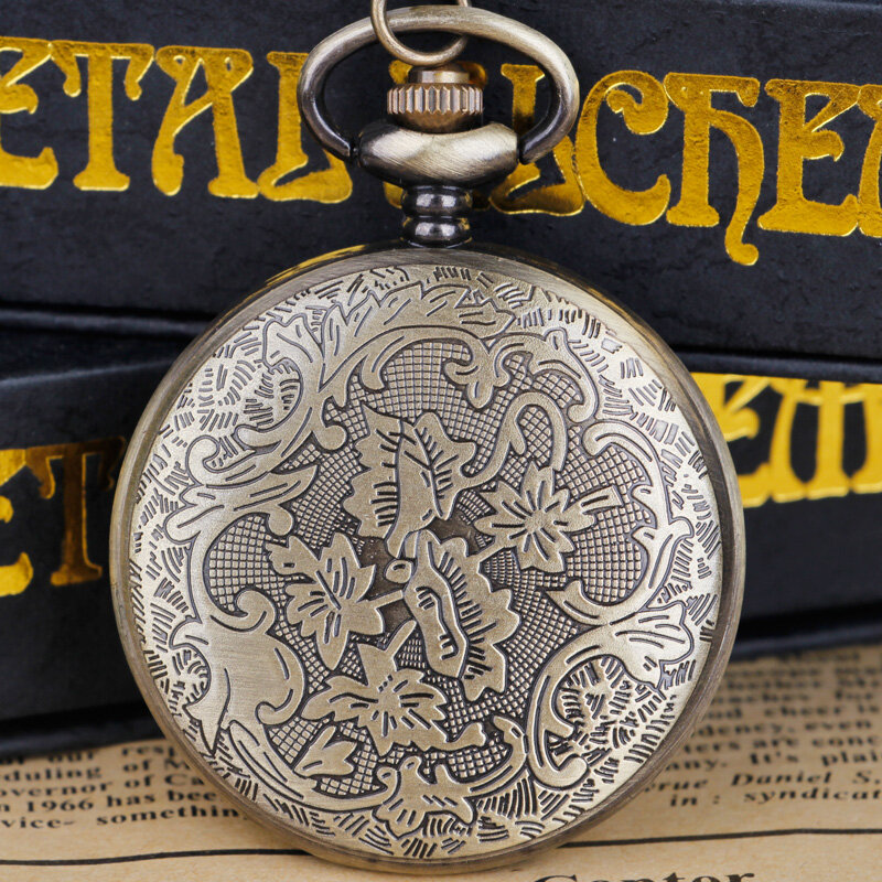 Лидер продаж, кварцевые карманные часы с античной бронзовой цепью, часы для детей CF1193
