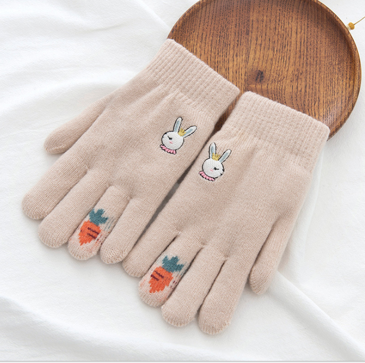 Warme fünf finger mädchen der hals stricken handschuhe im winter