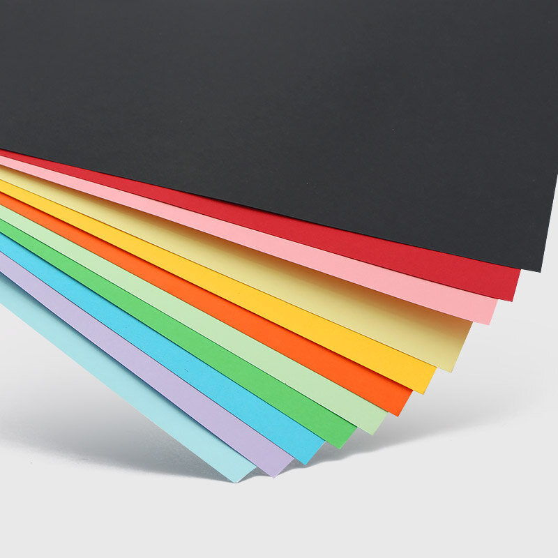 160g 100 folhas em papel colorido de a4, papelão multicolorido para artesanato