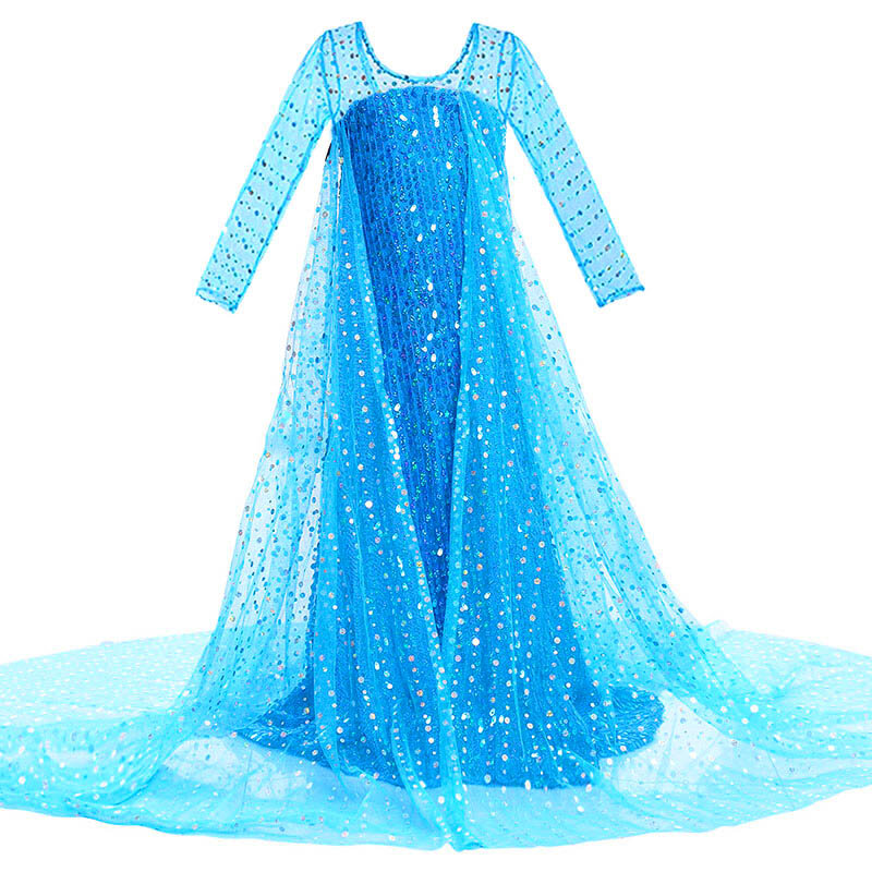 Princess Elsa Dress for Girls Kids Christmas Cosplay Snow Queen 2 Elza Anna Costume Children Carnival Birthday Party Clothing