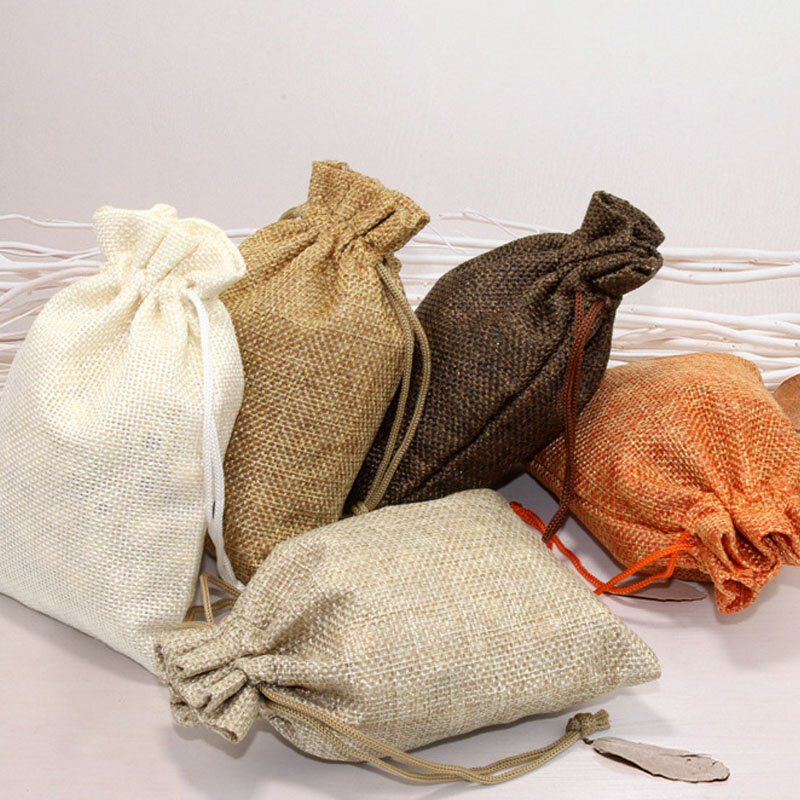 Пустая Льняная сумка высокого качества, сумка на шнурке, маленькая сумка для ювелирных изделий, сумка для хранения, репеллент от комаров, пакет для китайских лекарств, саше с бусинами