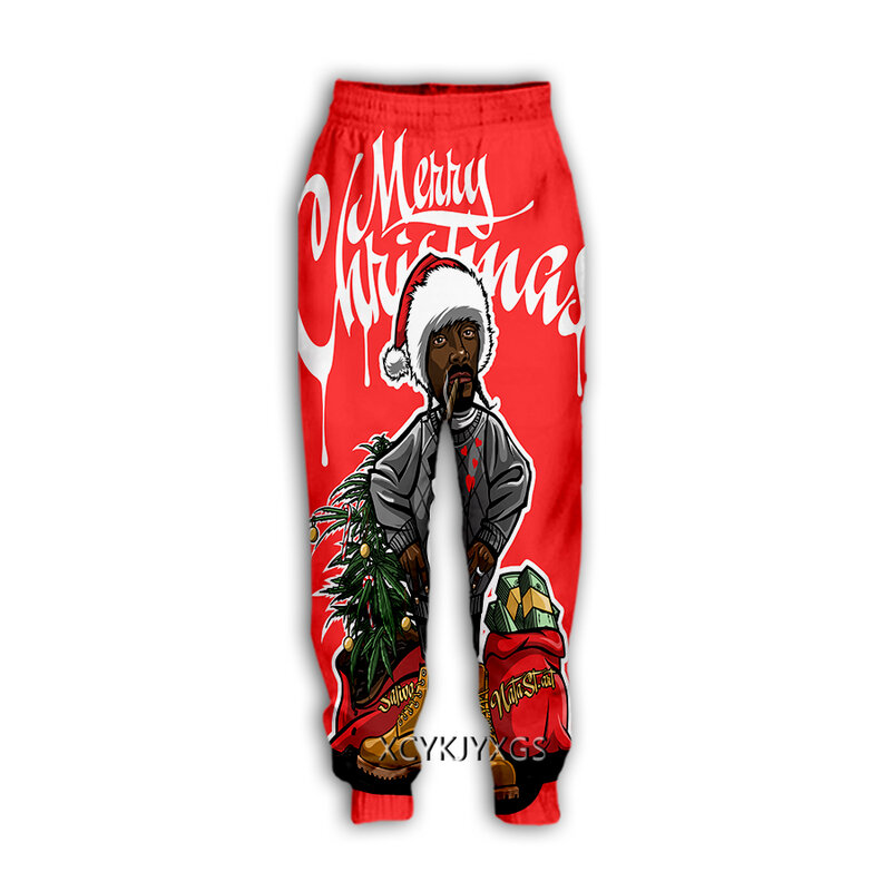 Snoop Dogg i boże narodzenie 3D drukuj dorywczo spodnie sportowe spodnie dresowe proste spodnie dresowe spodnie do joggingu spodnie Y32
