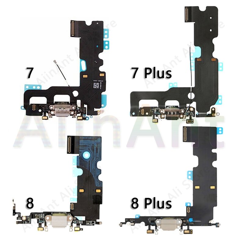 AiinAnt-porta USB carregador doca conector, Mic cabo de carregamento Flex para iPhone 7 8 Plus Xs Max X XR