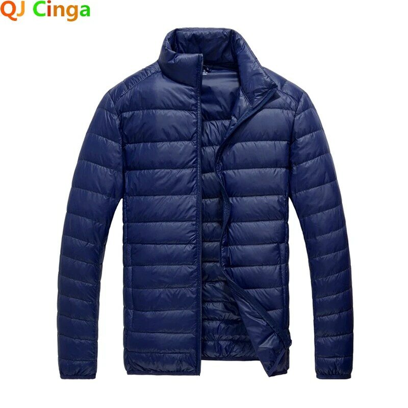 Giacca invernale con cerniera da uomo con cappuccio parka blu Royal moda vendita calda Jaqueta Plus Size S-5XL cappotti caldi leggeri